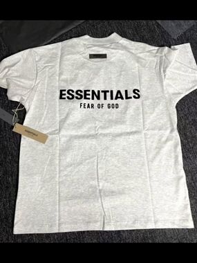 Essentials T-Shirt - Light Gray with Black Logo